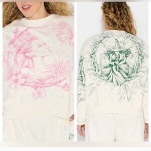 Wicked Katie Kime Target Good/Bad Graphic Pullover Sweatshirt Cream Size XXL